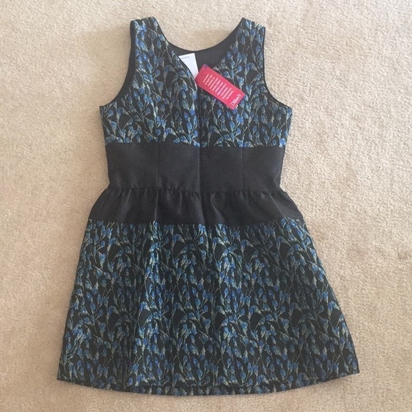 NWT Badgley Mischka Holiday Party Dress Vivian Floral Brocade blue black 12 - Picture 7 of 9